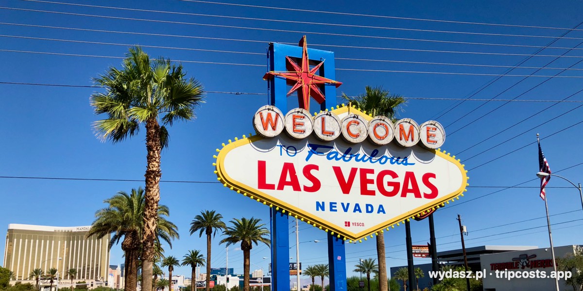 Napis Welcome to Fabulous Las Vegas wśród palm